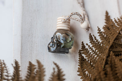 Black Moss Skull Hanging Car Diffuser