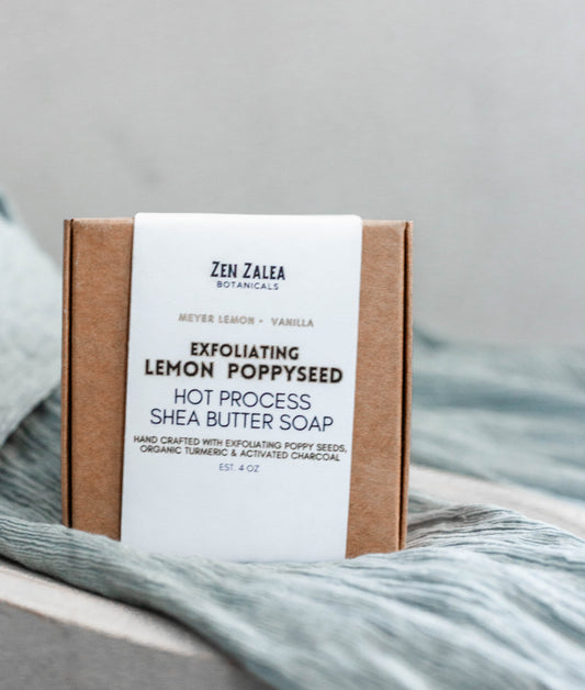 Lemon Poppyseed Turmeric Exfoliating Shea Butter Soap